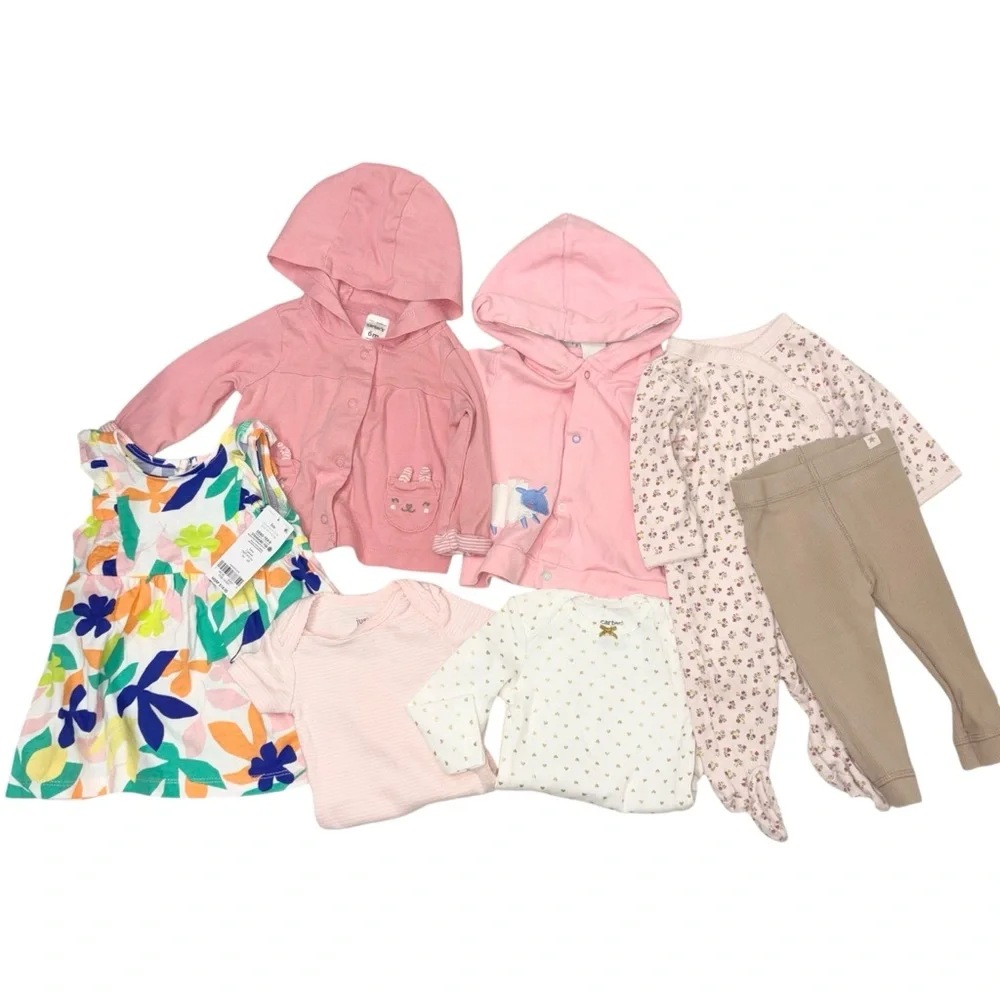 Adorable Lot 7 pcs Baby Clothing Set in Pink and Floral size 3m